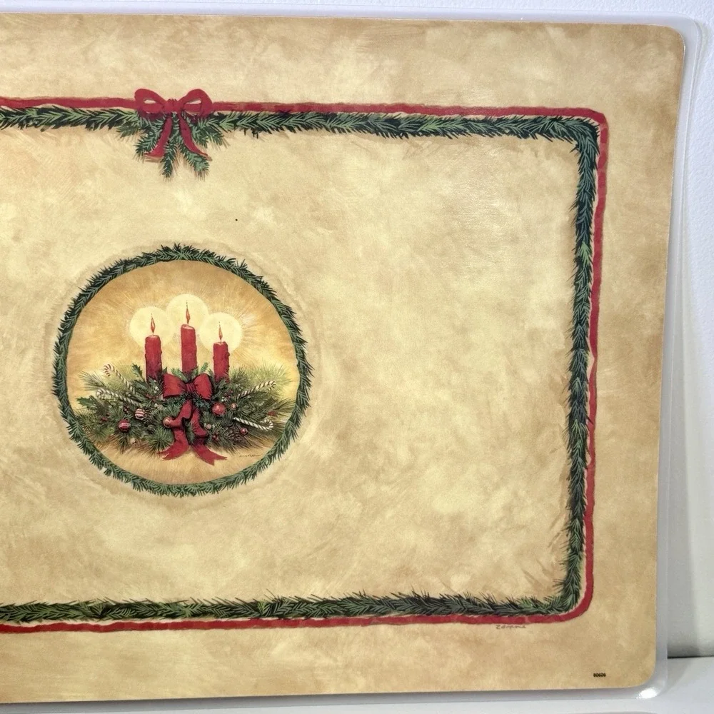 VTG Bright of America Christmas Placemats Set of 4 Reversible USA Holiday Table